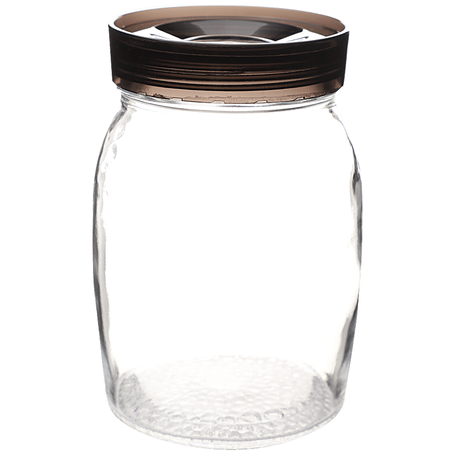 Deli Storage Glass Jar - With Plastic Brown Lid