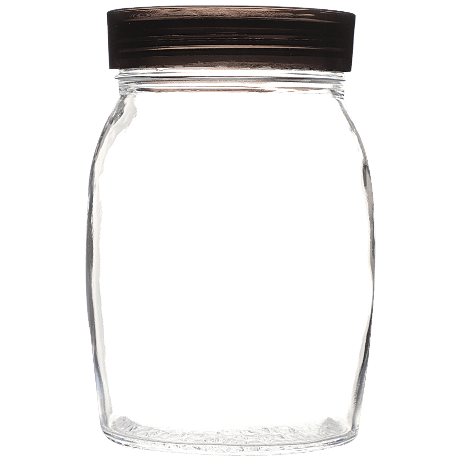 Deli Storage Glass Jar - With Plastic Brown Lid