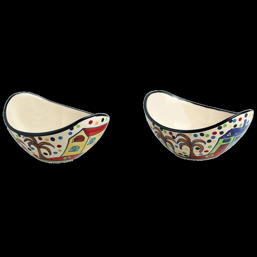 ExclusiveLane Ceramic Bowls - The Hut Curved Serving