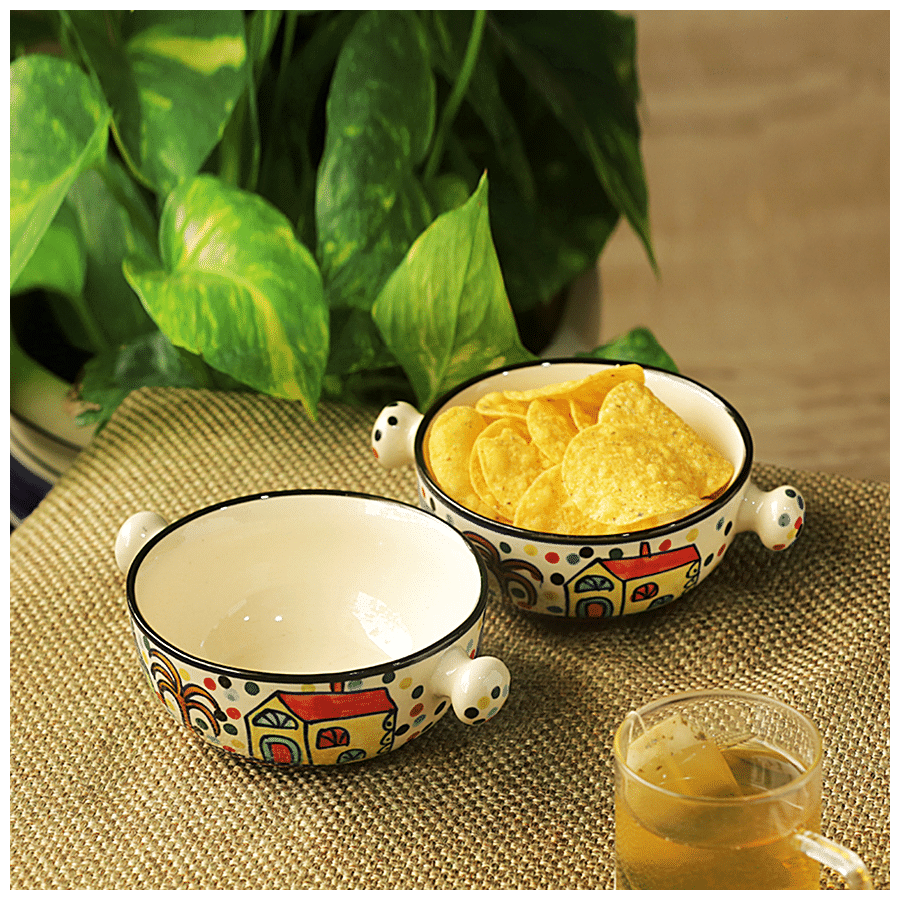 ExclusiveLane Ceramic Bowls - The Hut Handled Bowls