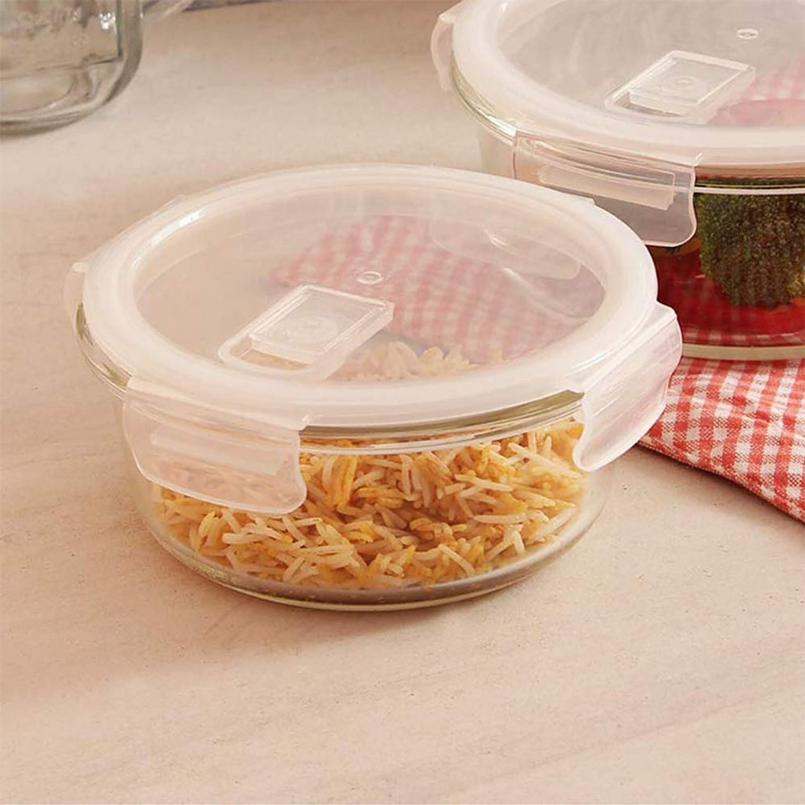 Femora Borosilicate Glass Food Storage Container - Round With Air Vent Lid