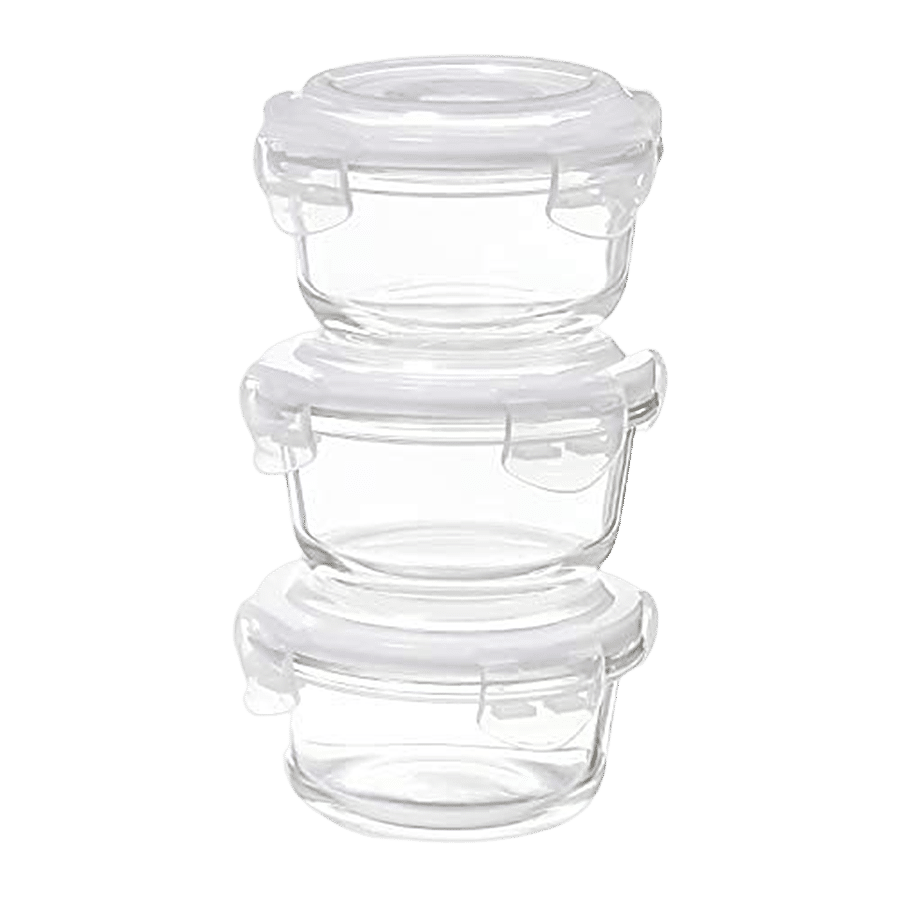 Femora Borosilicate Glass Mini Food Storage- Round