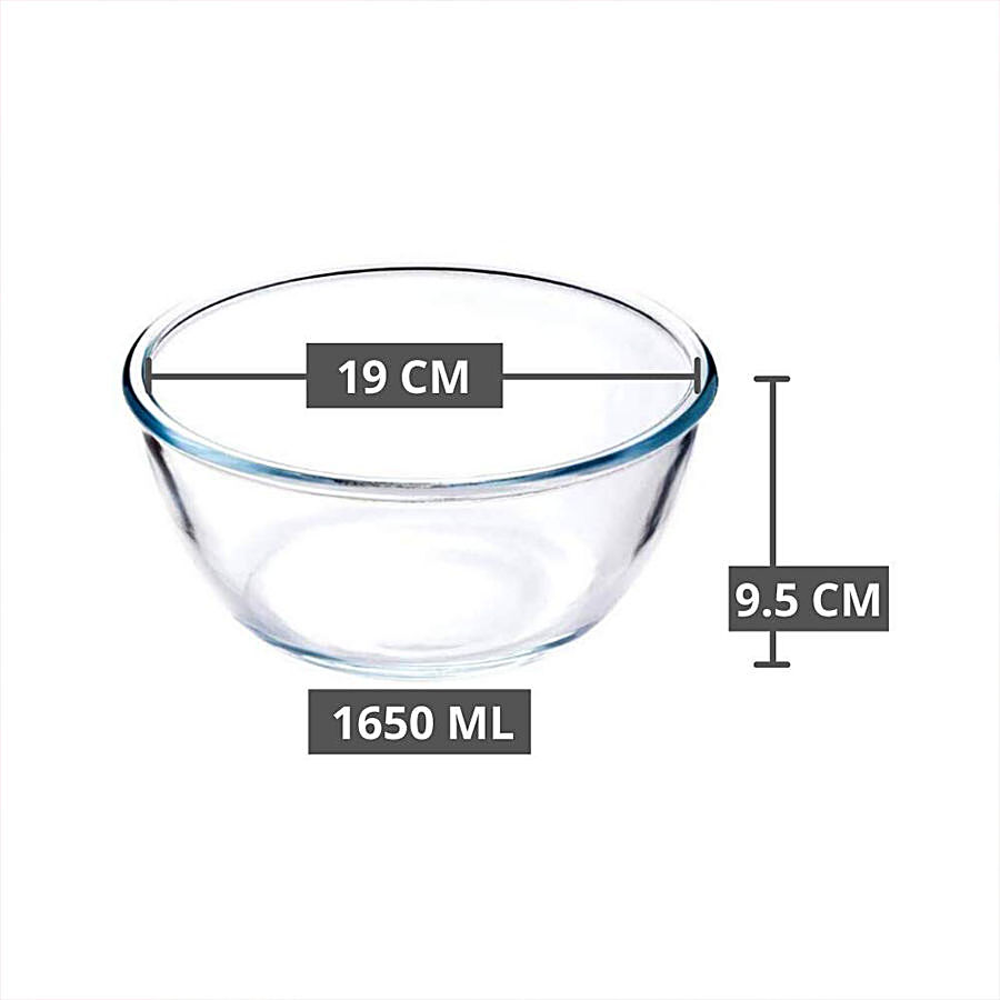 Femora Borosilicate Glass Mixing Bowl Microwave Safe