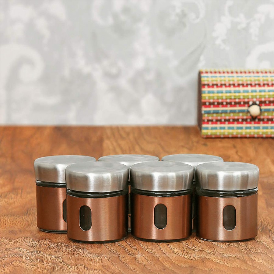 Femora Clear Glass & Steel Spice Jar -  Masala