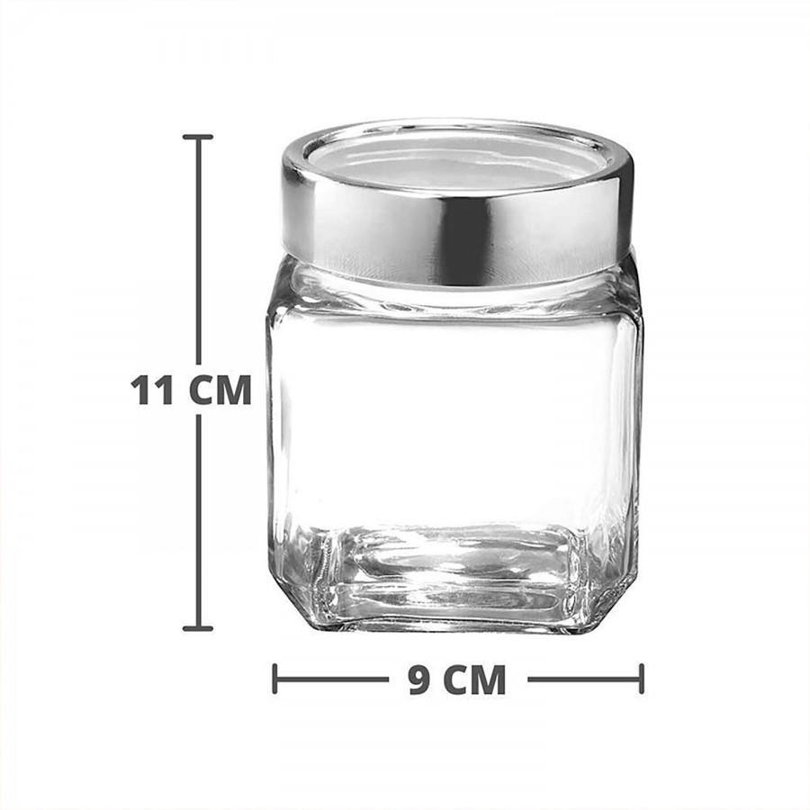 Femora Glass Jar With Screw On Metal Lid - Transparent