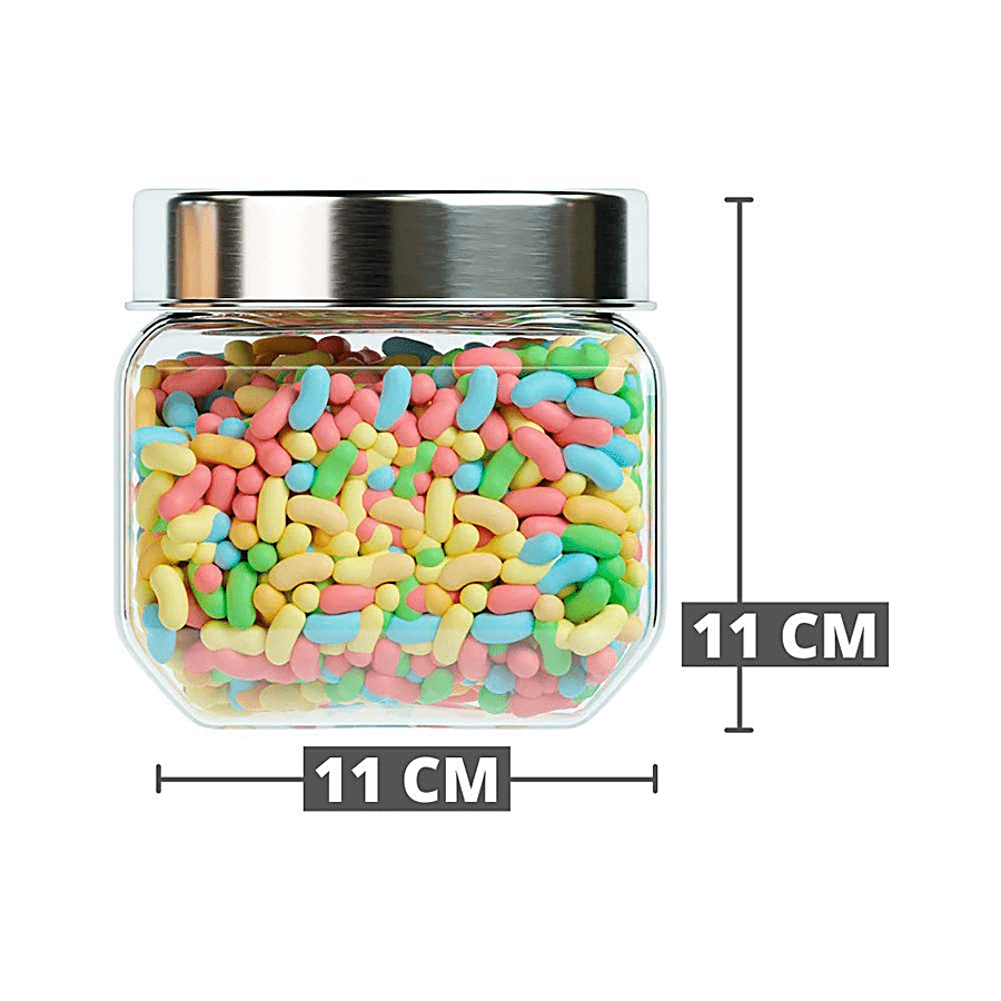 Femora Kitchen Storage Jar - Metallic Clear Glass