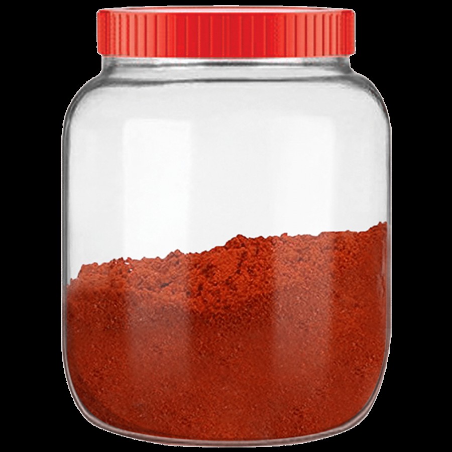 Glass Ideas  Glass Jar With Red Lid - Airtight