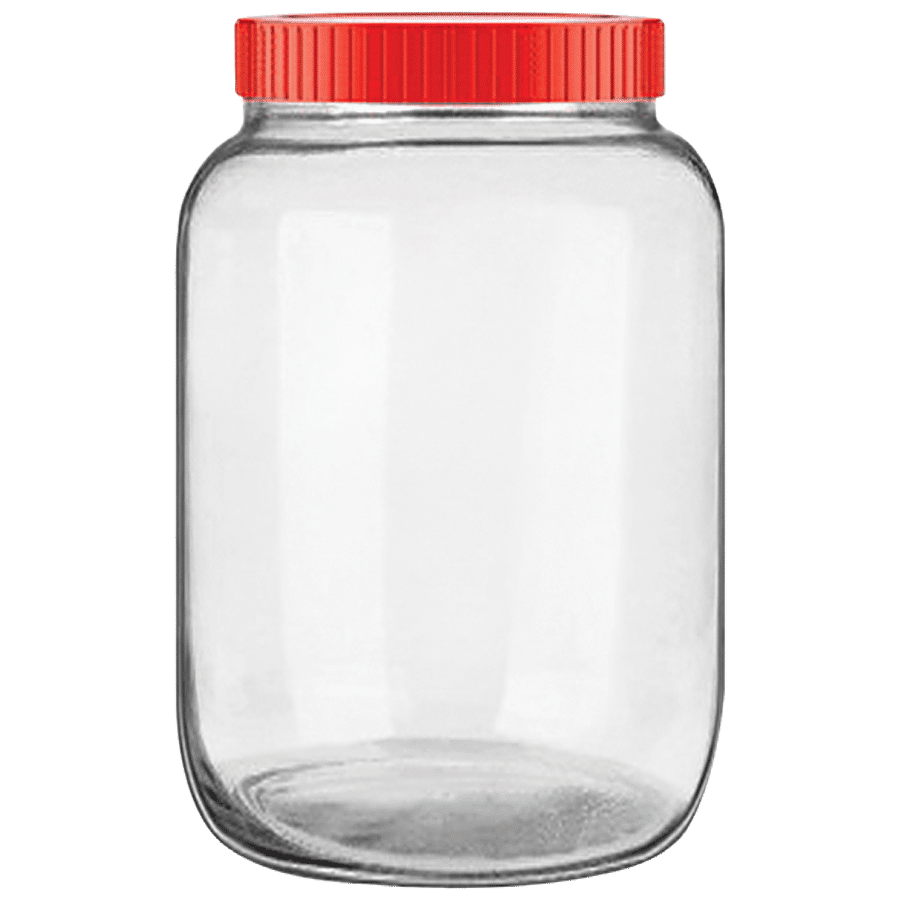 Glass Ideas  Glass Jar With Red Lid - Airtight