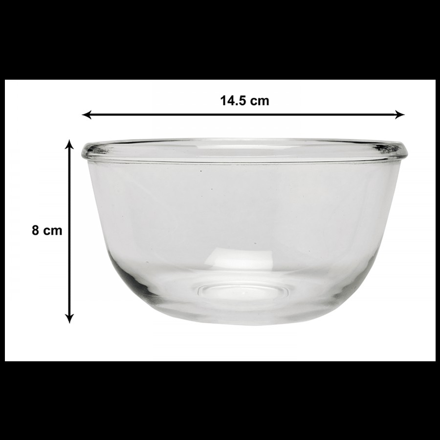 Hi-Luxe Glass Bowl For Mixing/Serving - Borosilicate