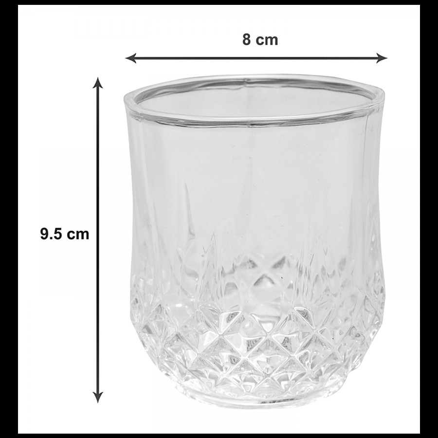 Hi-Luxe Whisky Glasses Princes Multipurpose Set - Crystal Clear Cut