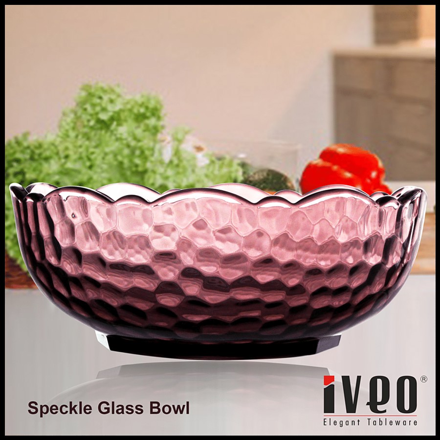 Iveo  Glass Bowl Speckle - Wine