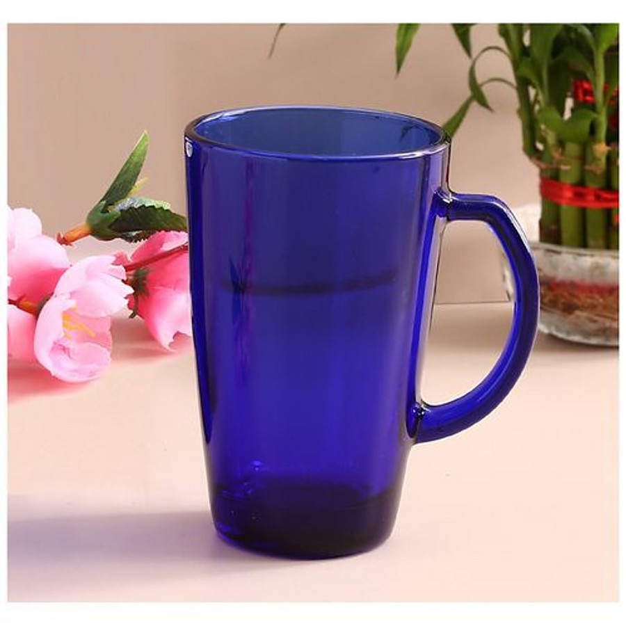 Iveo  Glass Latte Milk Mug - Blue