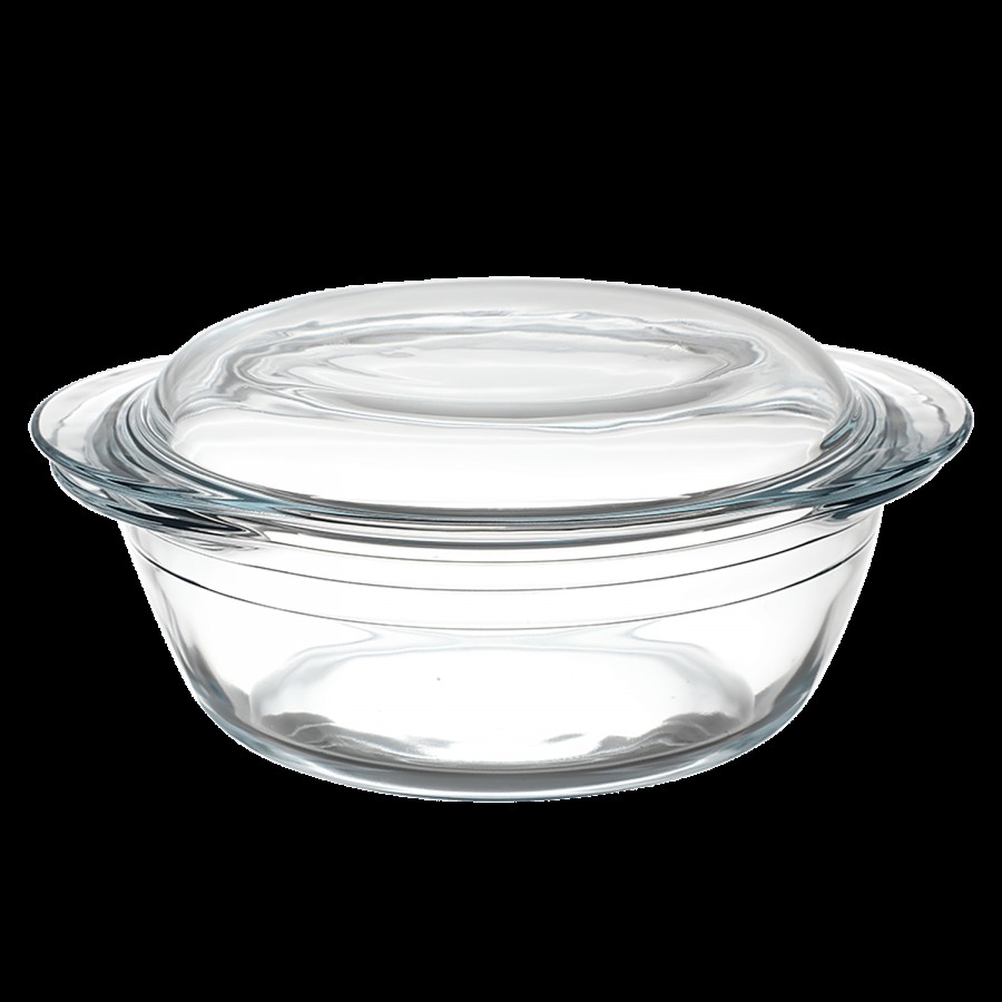 LaOpala Borosilicate Tempered Glass Cook N Serve Casserole With Lid