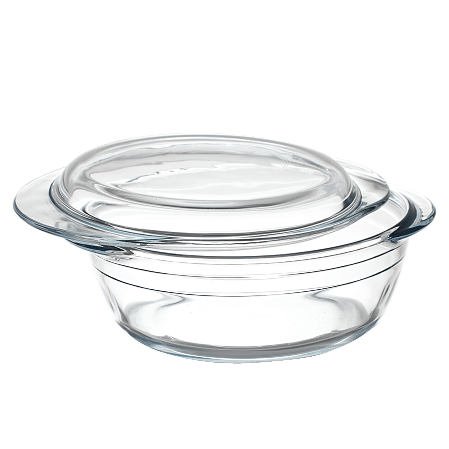 LaOpala Borosilicate Tempered Glass Cook N Serve Casserole - With Lid