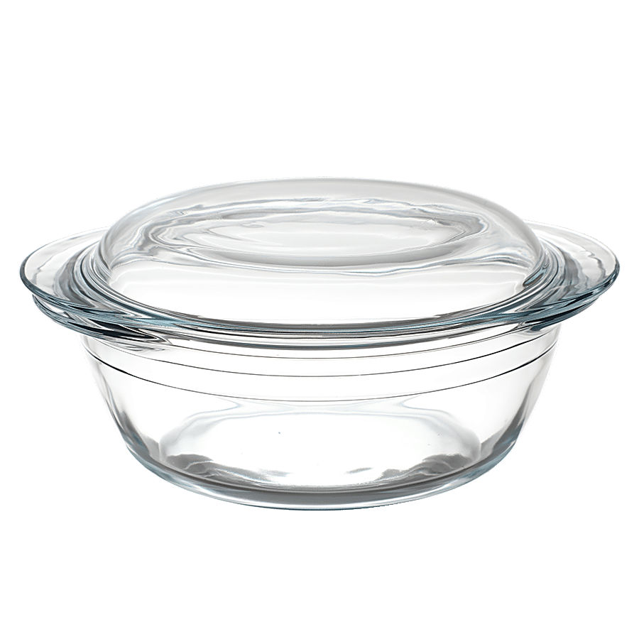 LaOpala Borosilicate Tempered Glass Cook N Serve Casserole - With Lid