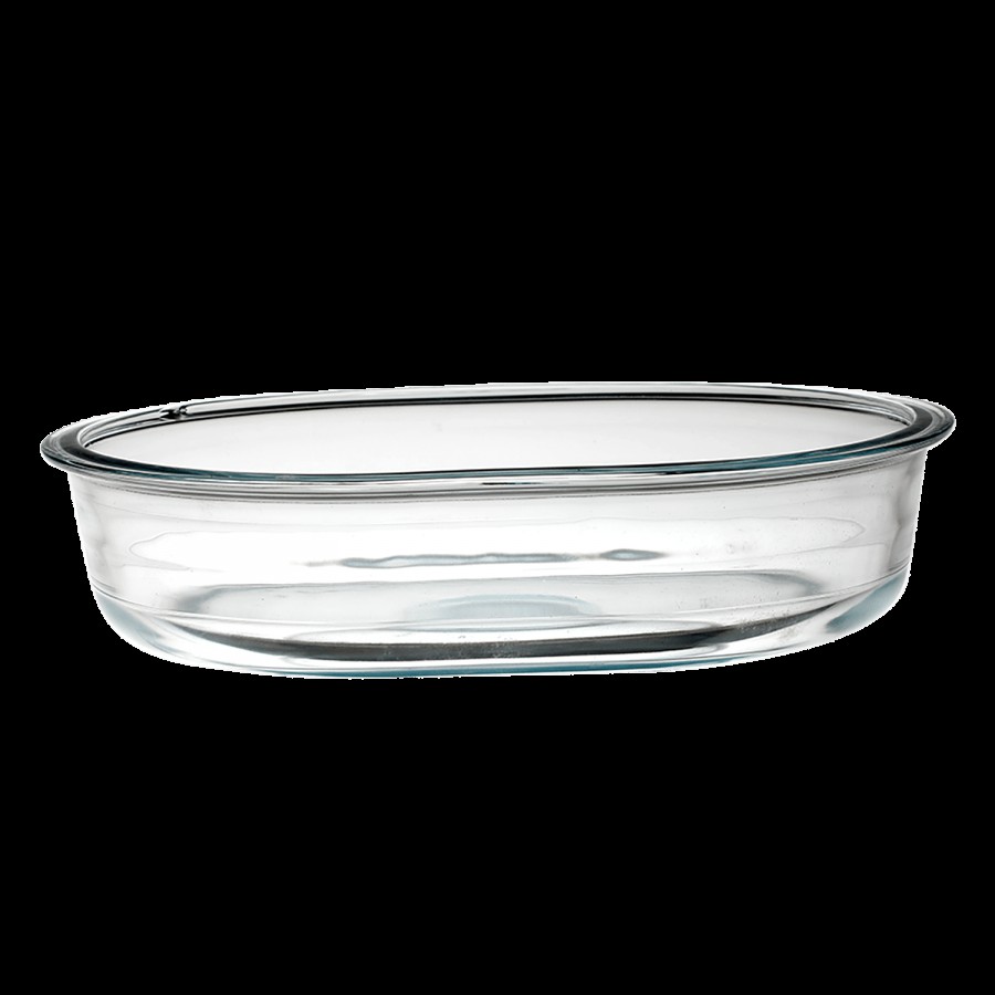 LaOpala Borosilicate Tempered Glass Cook N Serve Oval Dish