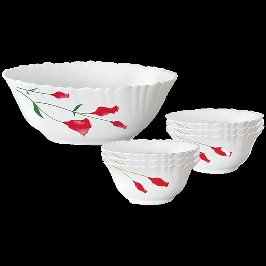 Larah by Borosil Diana Opal Ware Pudding Set - Microwave Safe