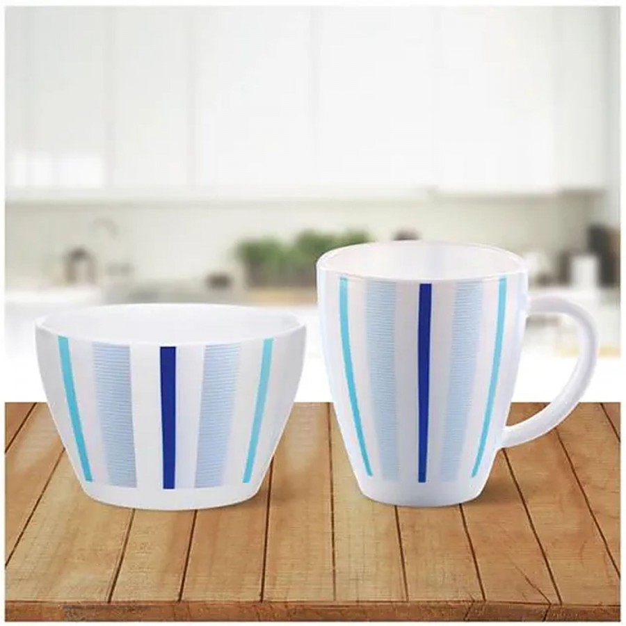 Larah by Borosil Mug & Bowl Breakfast Set - Strip