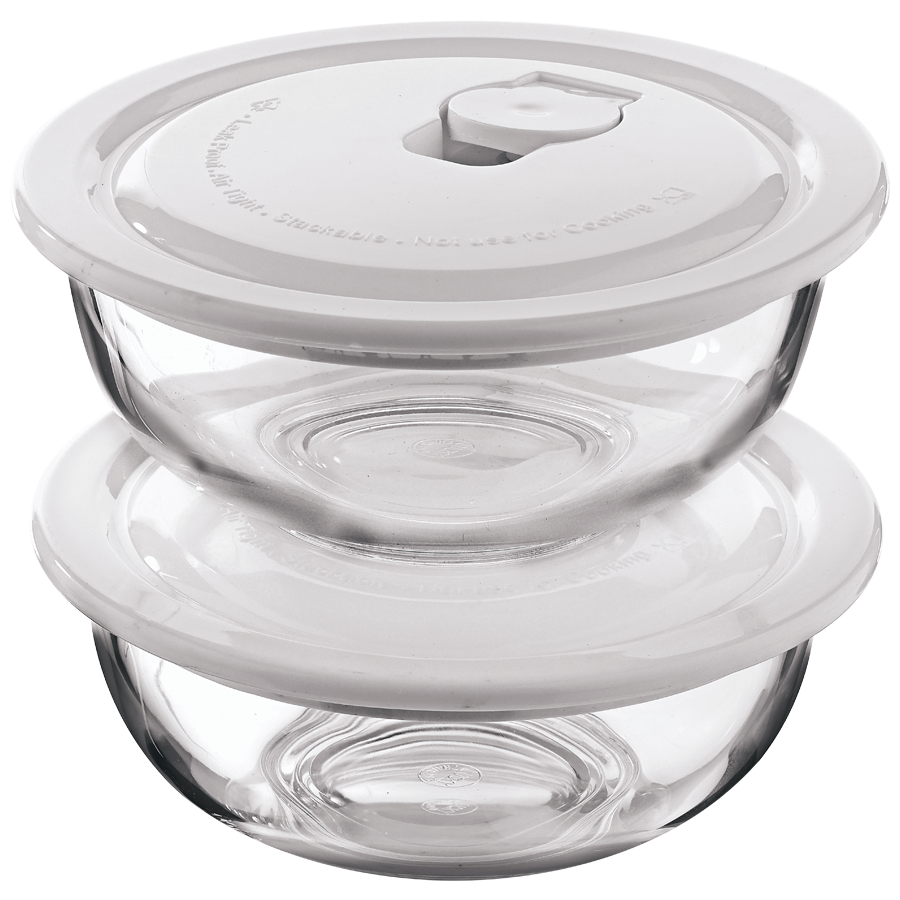 Lucky Glass Thailand Glassmate Mixing Bowls With Airtight Lid - Dishwasher & Microwave Safe