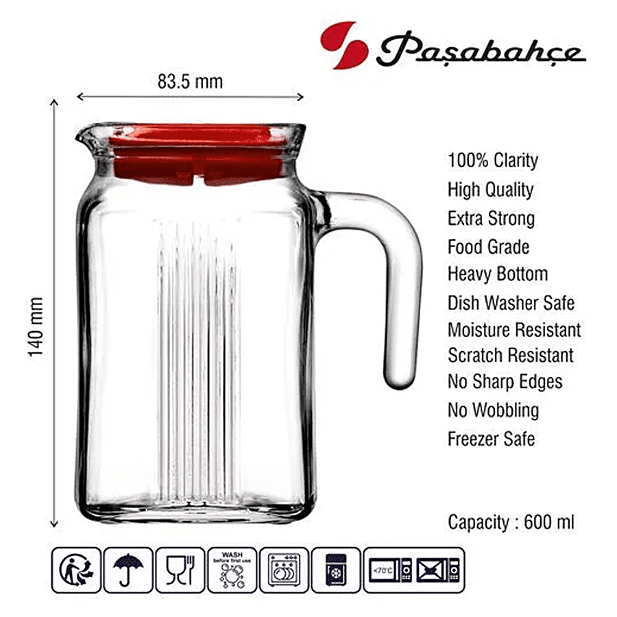 Pasabahce Frigo Glass Water/Juice Jug - Red