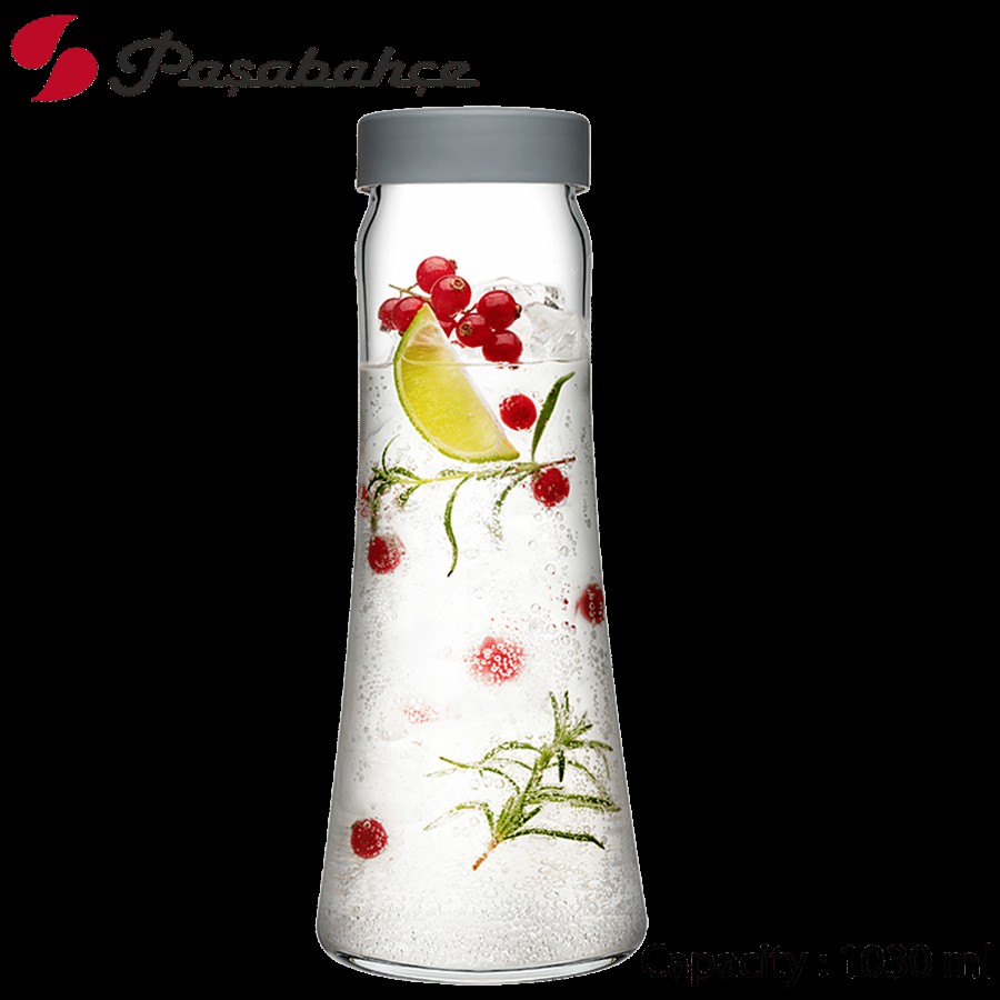 Pasabahce Glass Bottle/Carafe With Lid - Transparent