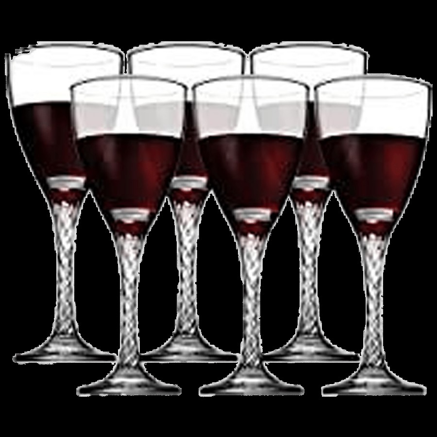 Pasabahce Twist Red Stemware Wine Glass