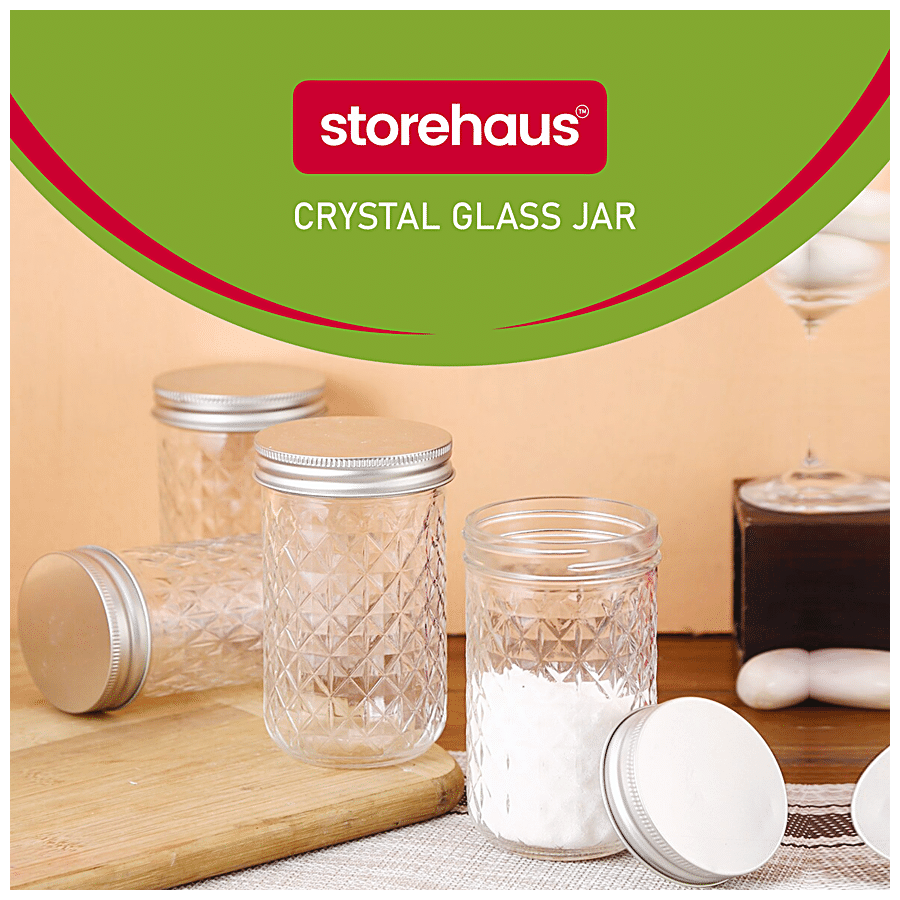 STOREHAUS Glass Jar/Container - With Steel Lid