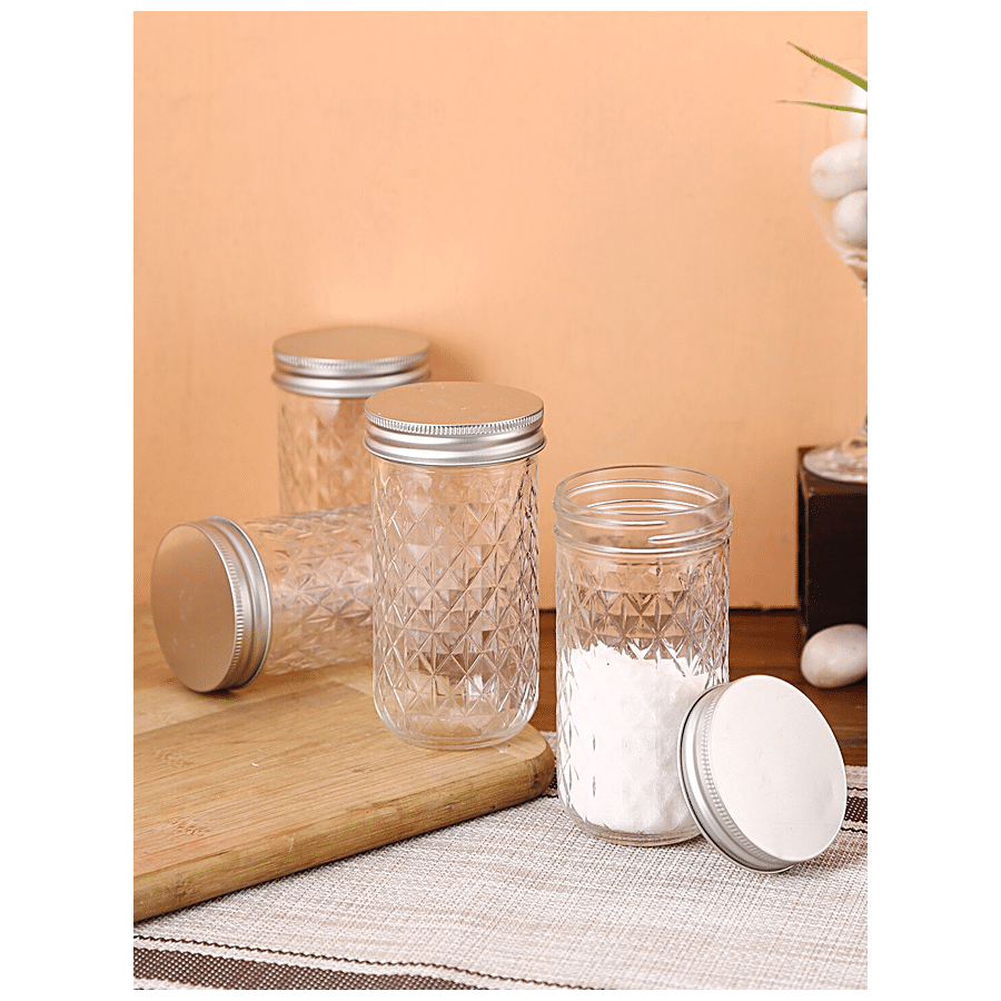 STOREHAUS Glass Jar/Container - With Steel Lid