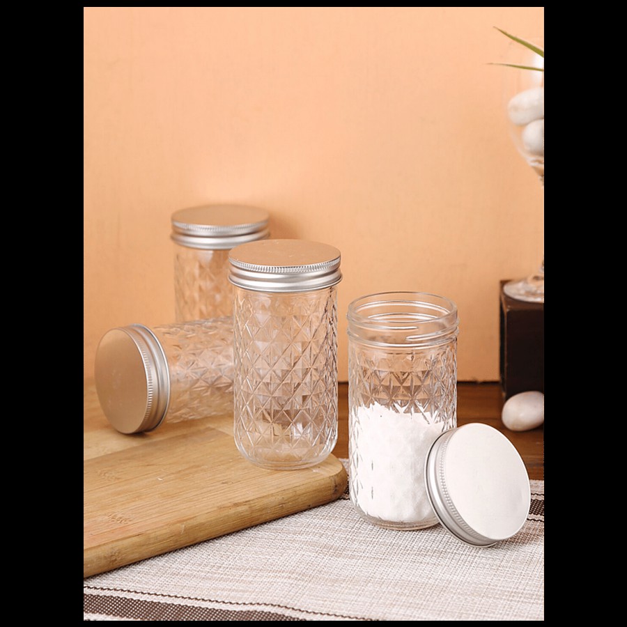 STOREHAUS Glass Jar/Container - With Steel Lid