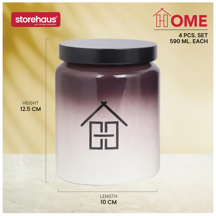 STOREHAUS Home Storage Jar With Metallic Lid - Glass Container