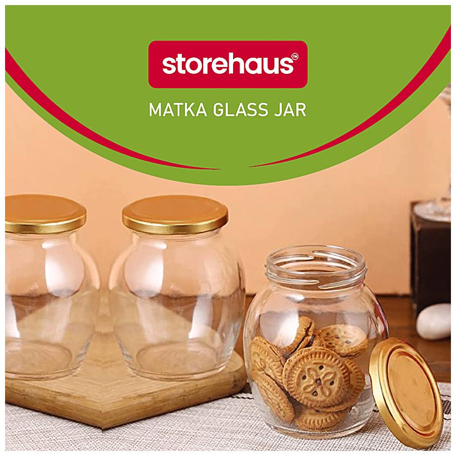 STOREHAUS Matka Shaped Glass Container - High Quality