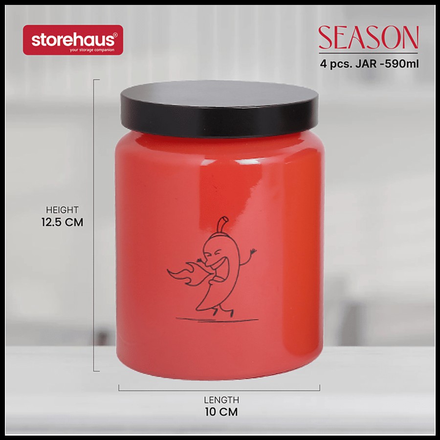 STOREHAUS Season 4 Colour Storage Jar With Metallic Lid - Glass Container