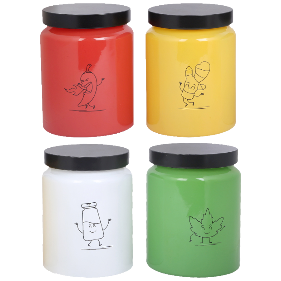 STOREHAUS Season 4 Colour Storage Jar With Metallic Lid - Glass Container