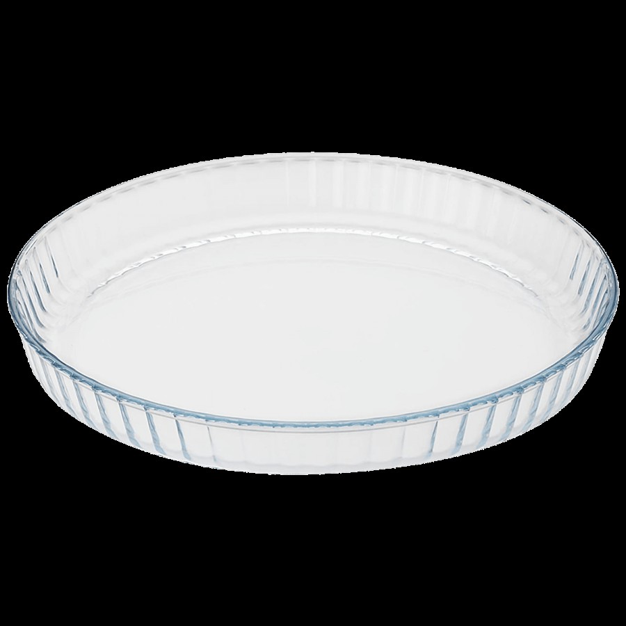 Signoraware Bake N Serve Fluted Bakeware & Oven Safe Glass Dish - Clear