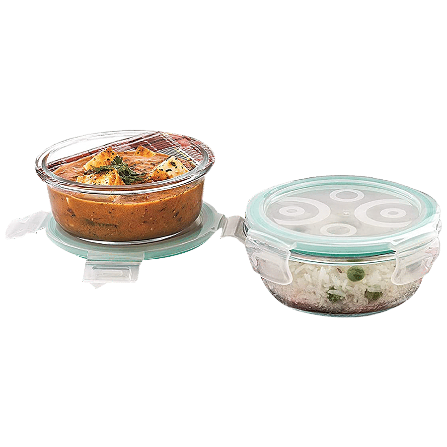 Signoraware Round Lock N Store High Borosilicate Bakeware Safe Glass Set - Clear