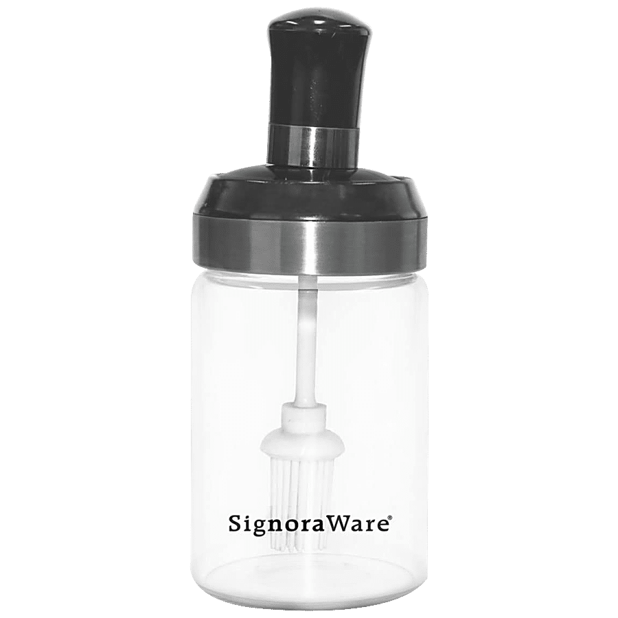 Signoraware Trinkle Borosilicate Jar With Brush - Clear