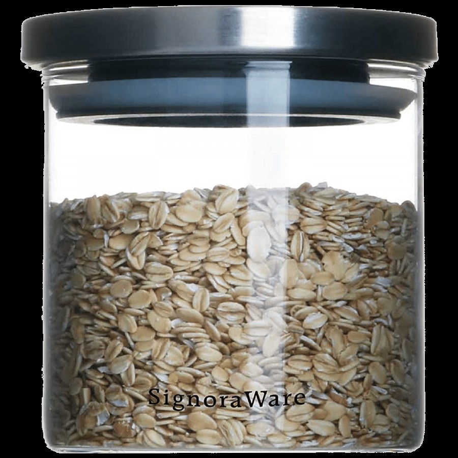 Signoraware Trison Round Borosilicate Glass Jar - Clear