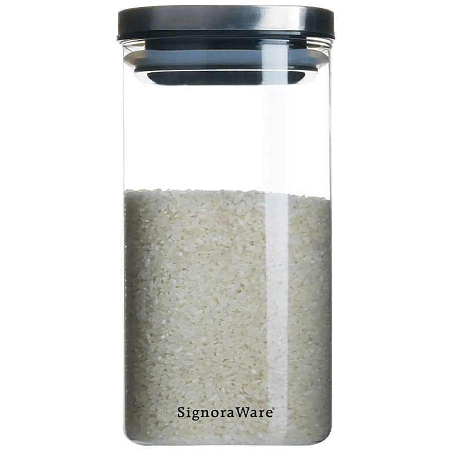 Signoraware Trison Square Borosilicate Glass Jar - Clear