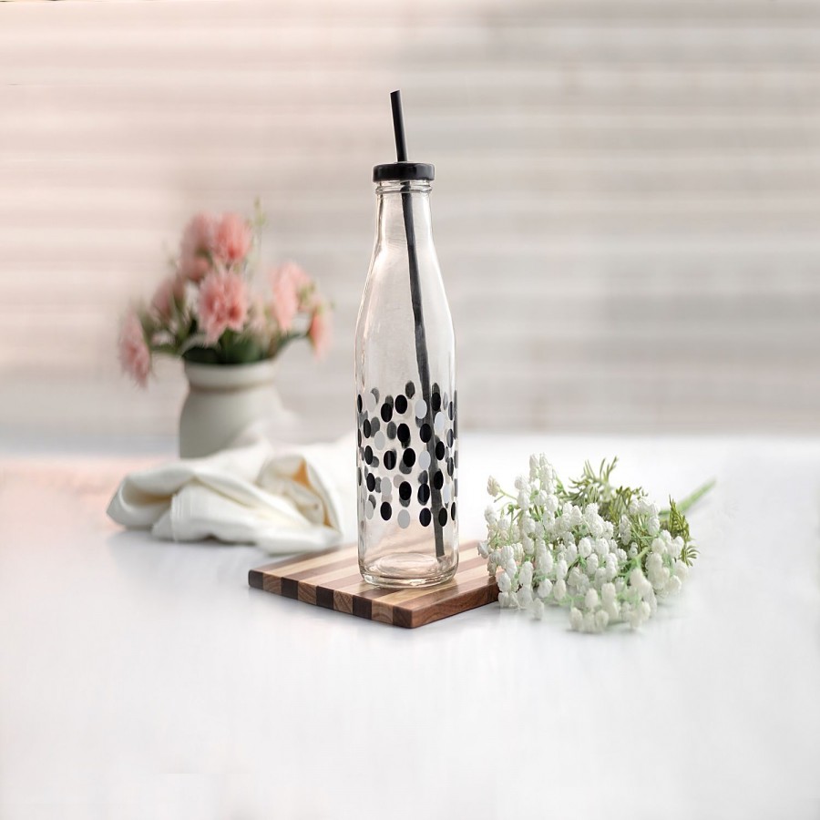 Soogo Round Milk Bottle With Sipper - Polka Dots