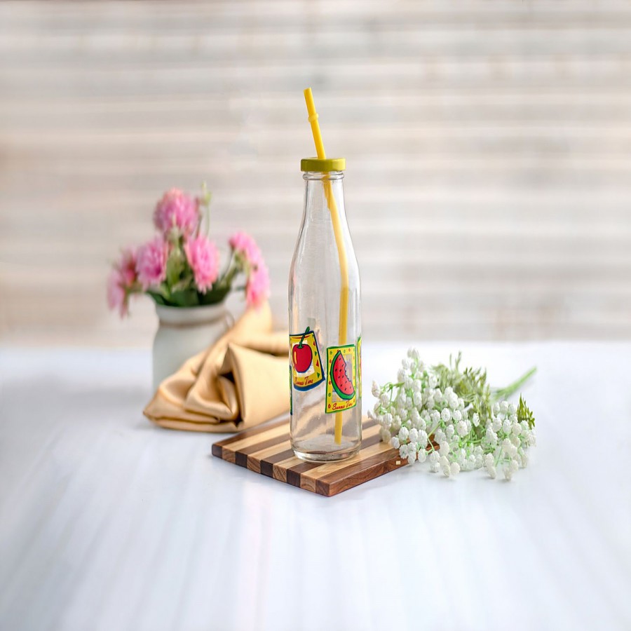 Soogo Round Milk Bottle With Sipper With Fruit Theme