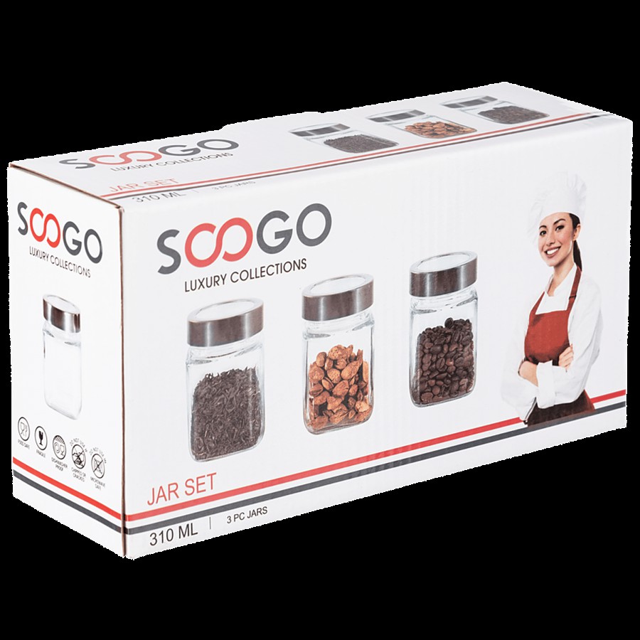 Soogo Square Jars - High Quality Glass