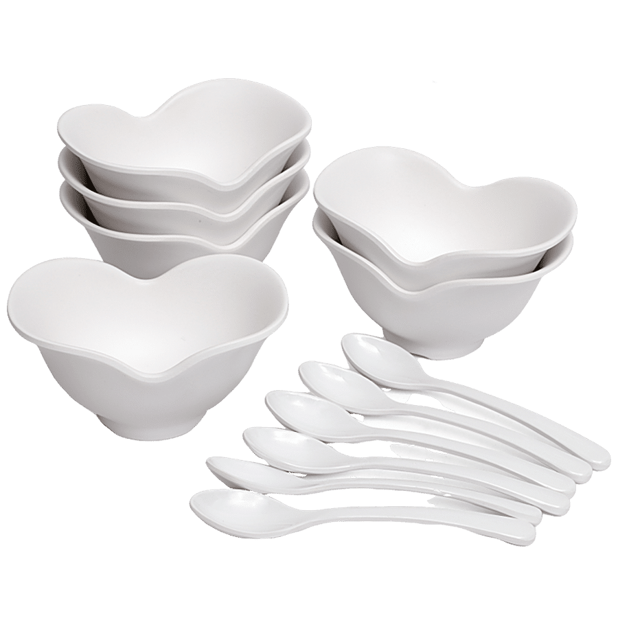 Superware Melamine Ice Cream Bowl Set - White