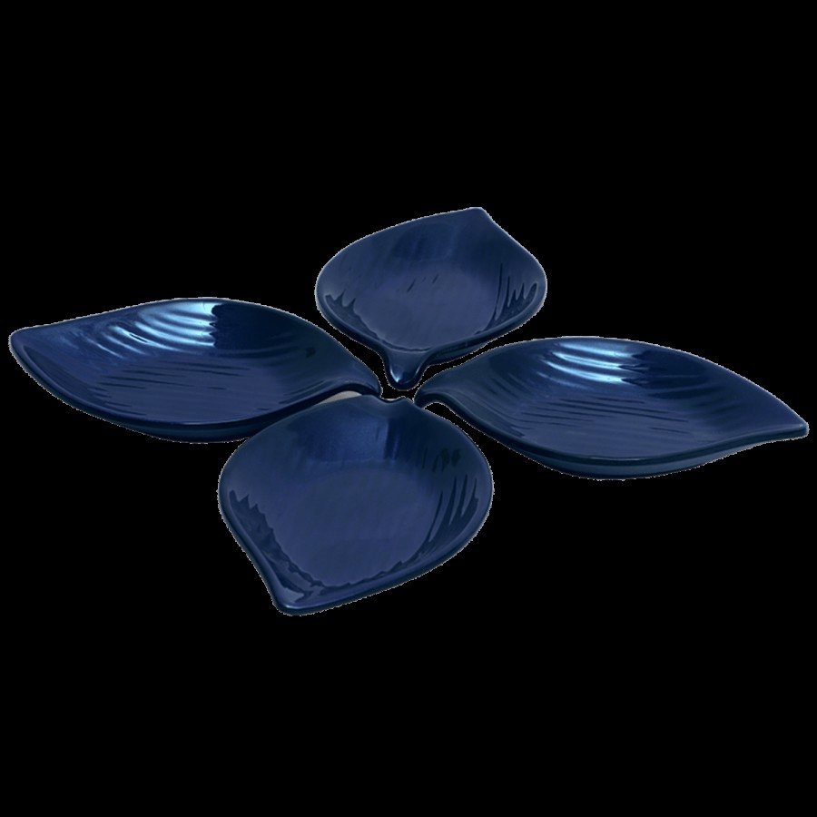 Superware Melamine Leaf Snack Set - Sapphire