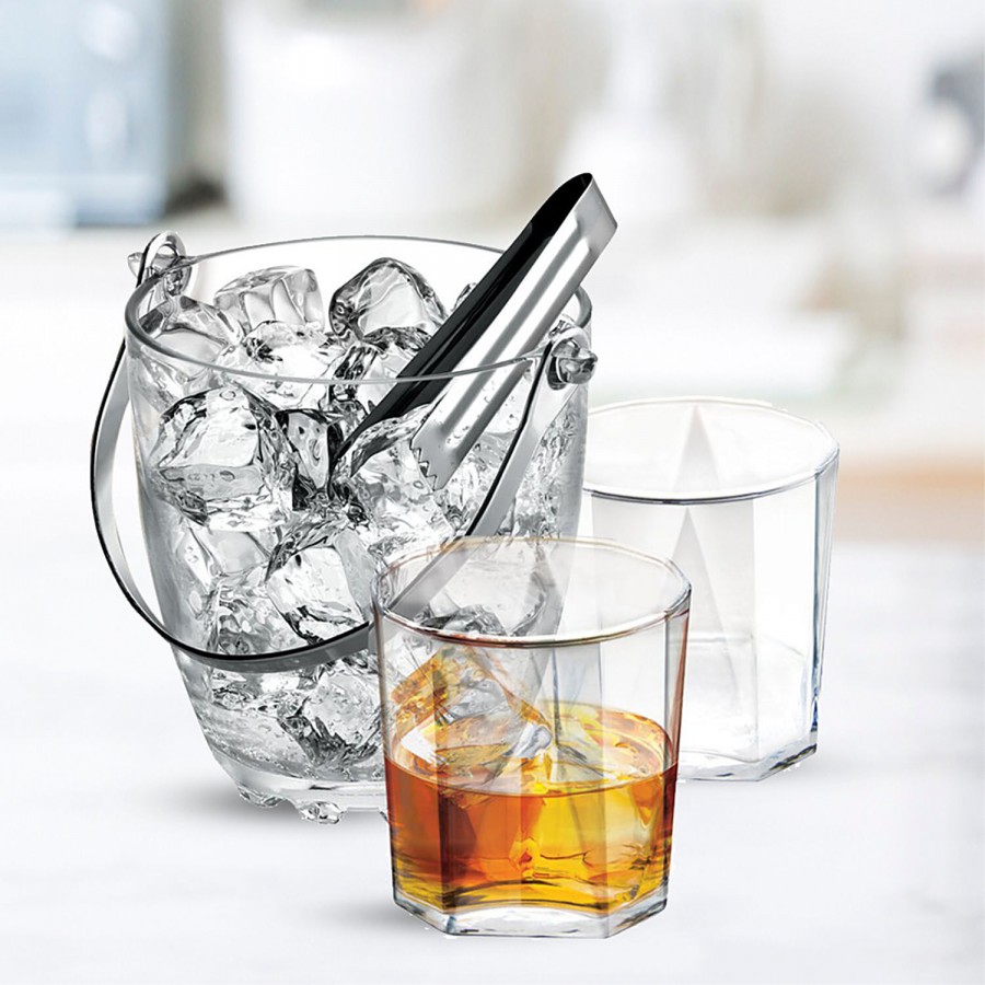 Treo Bernard Scot Ice Bucket With Tong & Glasses/Tumblers