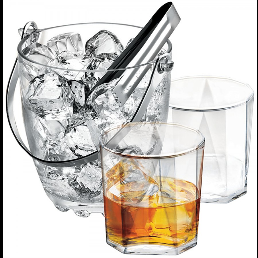 Treo Bernard Scot Ice Bucket With Tong & Glasses/Tumblers