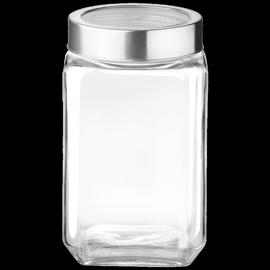 Treo Cube Storage Glass Jar/Container - For Home & Kitchen