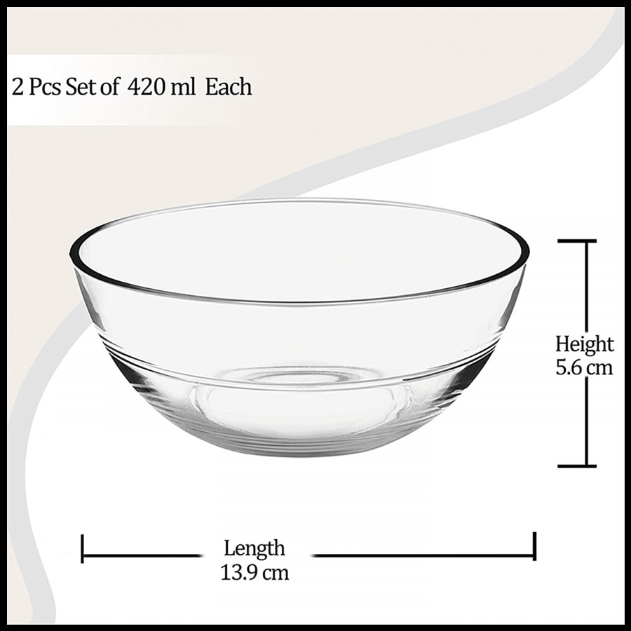 Treo Jelo Designer Glass Bowl - Microwave & Dishwasher Safe