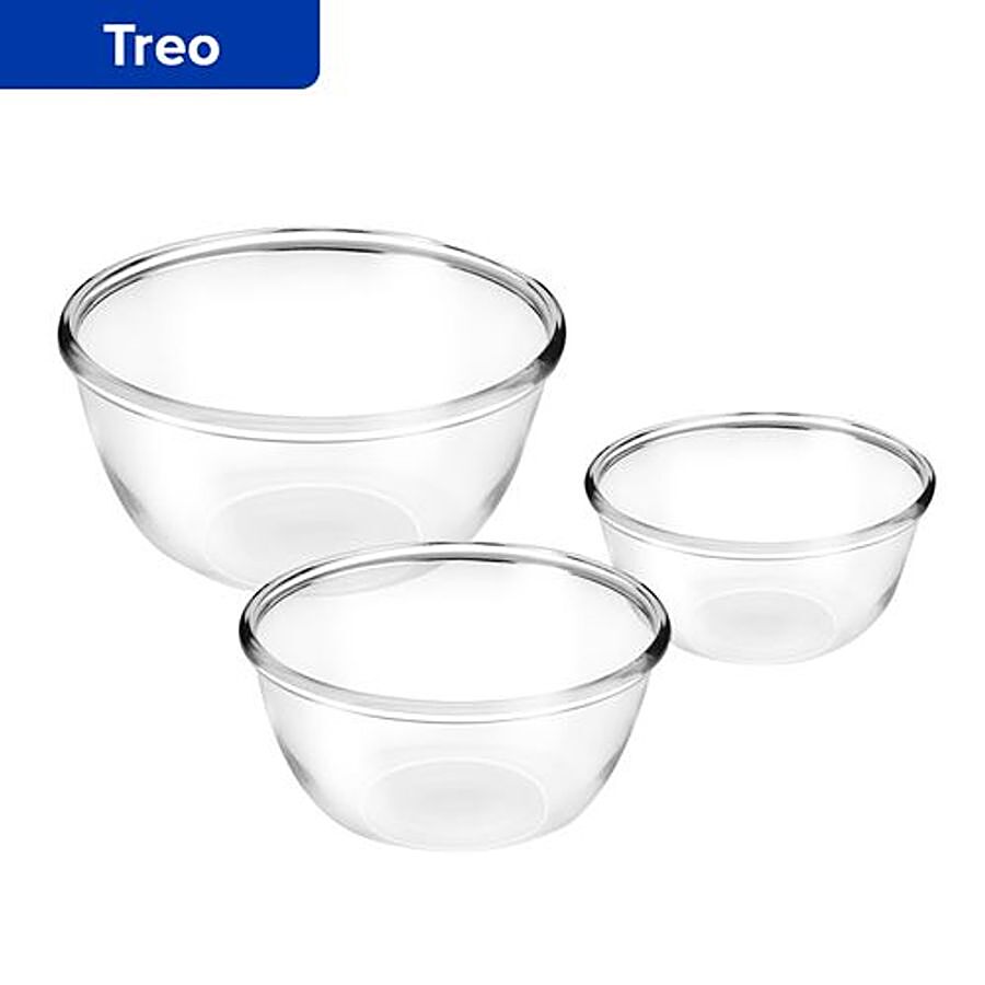 Treo Mixing Bowl With Lid Glass Bakeware Set - Transparent