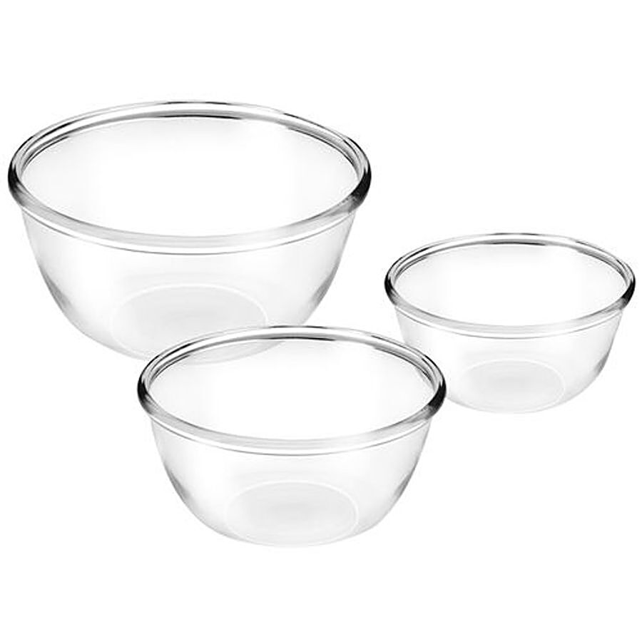 Treo Mixing Bowl With Lid Glass Bakeware Set - Transparent