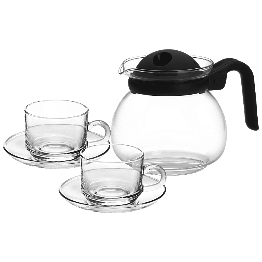 Treo Regalia Borosillicate Carafe With Cup & Saucer Gift Set